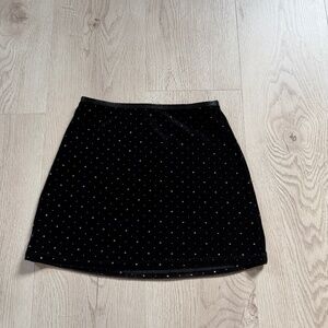 Girls Art Class Skirt Black Velvet With Studs Sz. 6/7Y